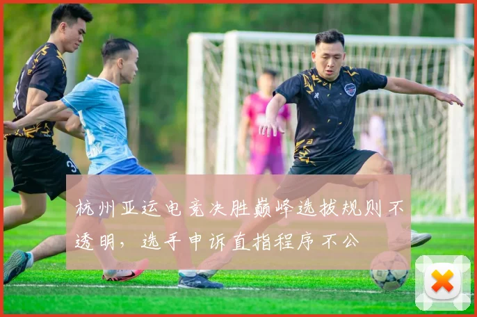 杭州亚运电竞决胜巅峰选拔规则不透明，选手申诉直指程序不公